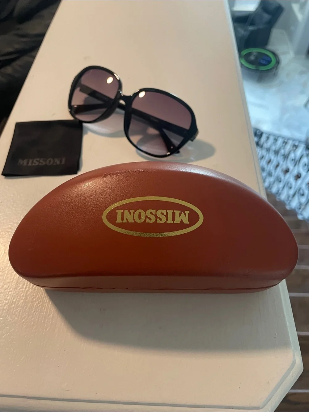 Missoni Black Frame Sunglasses with Purple Lenses